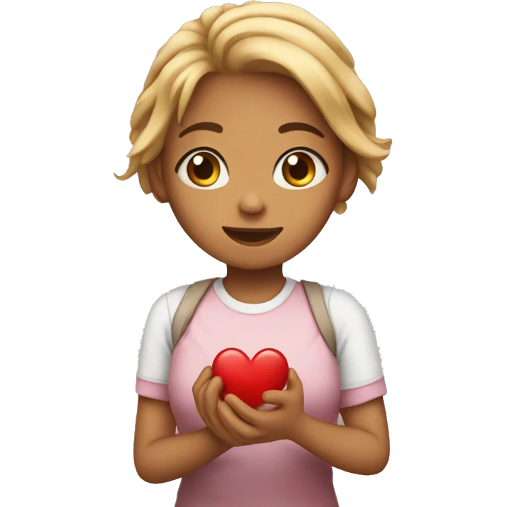chatin girl with a heart in their hands emoji