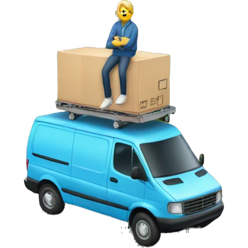 person on top of a van emoji