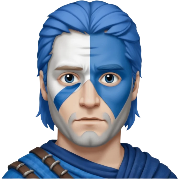 william wallace with half blue, half white face paint emoji