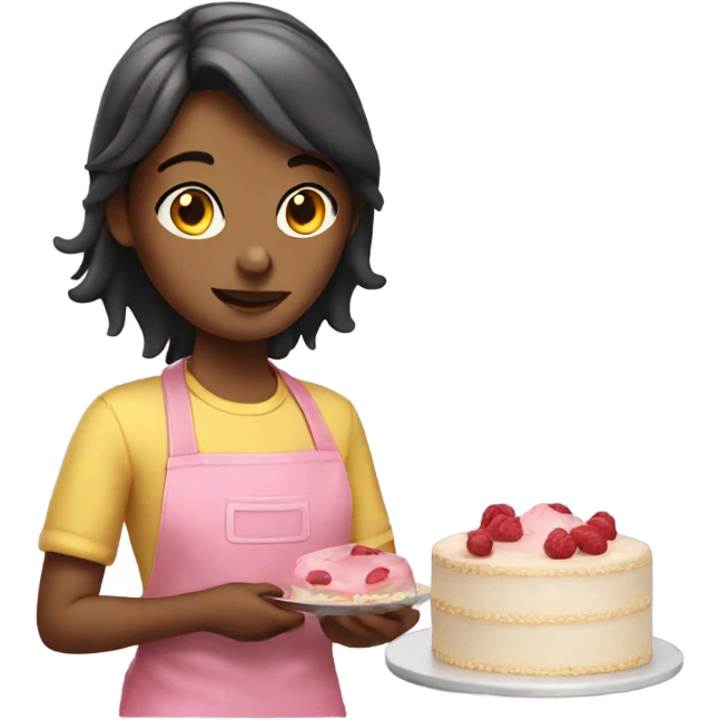 Girl baking cake emoji