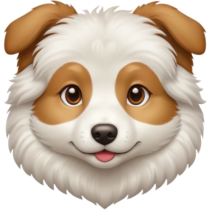 Dog white and light brown with heart in the forehead  emoji