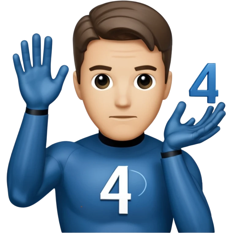 reed richards from fantastic four with the number 4 on chezt emoji