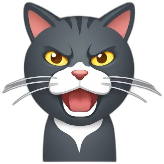 angry cat, simple minimalistic flat vector emoji