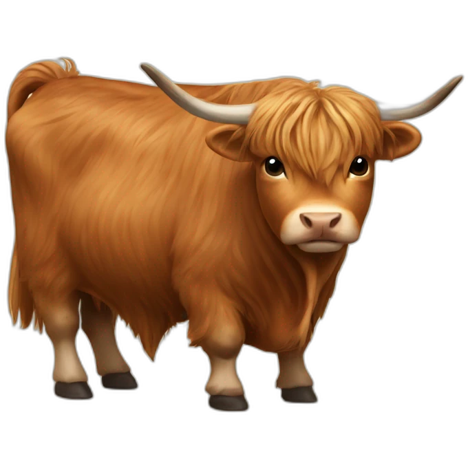 Cat on a highland cow emoji