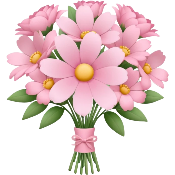 Pink bouquet with simple flower emoji