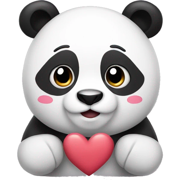 Panda with hearts emoji