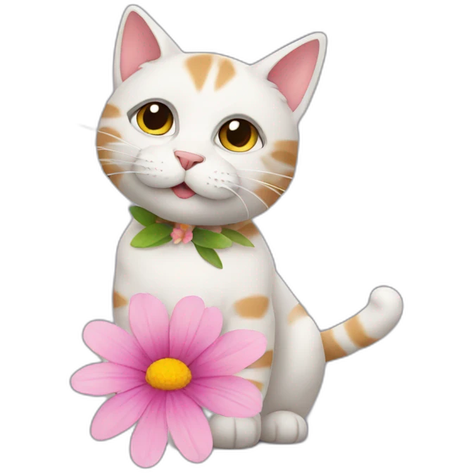 Cat with flower emoji