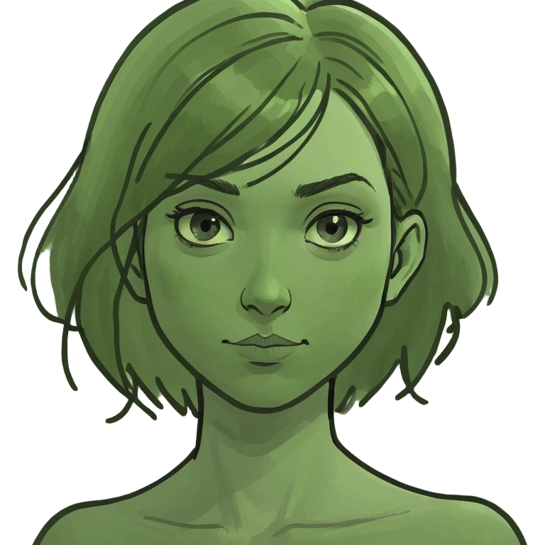 Un emoji de una chica con el pelo la vio emoji