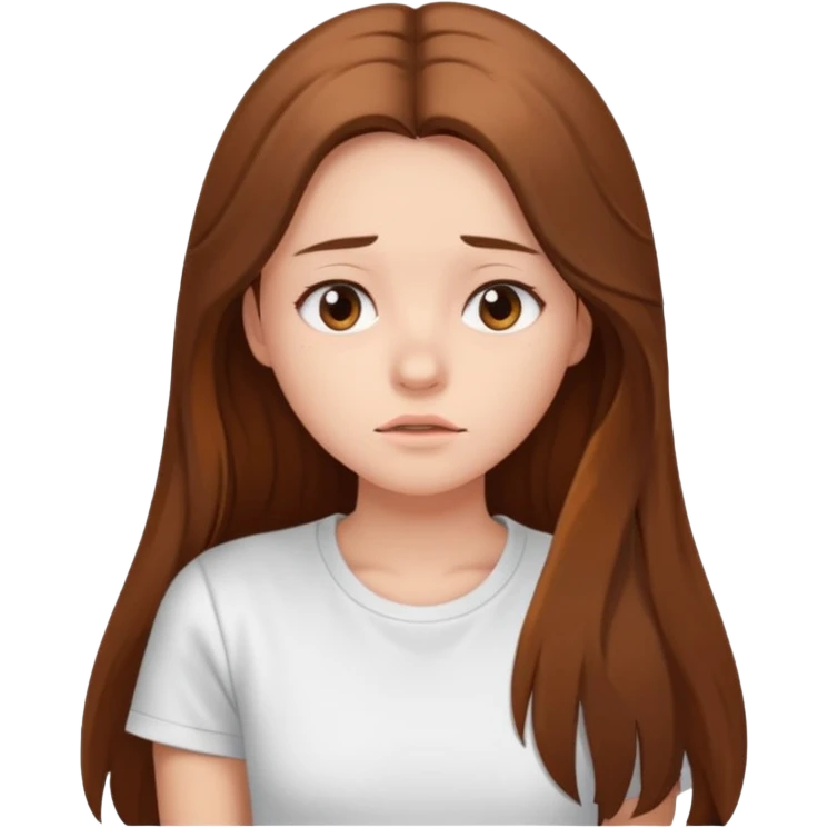 Уставшая девушка смотрит в зеркало emoji
