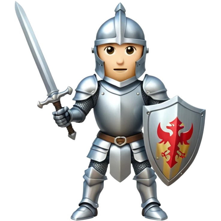 Armored knight with shining sword emoji