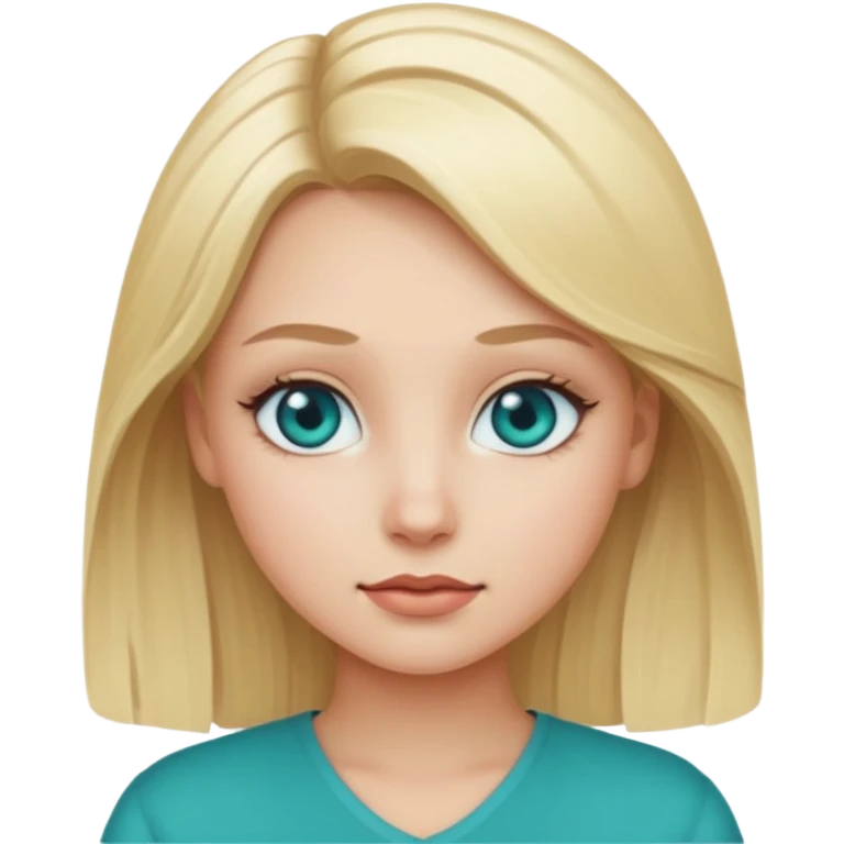 Blonde girl with teal eyes  emoji