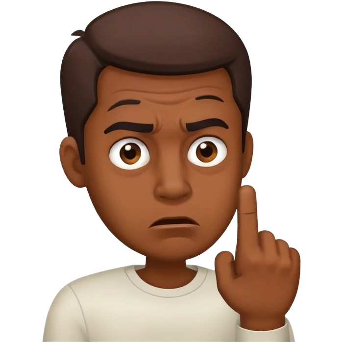 The disgruntled man shakes his finger emoji