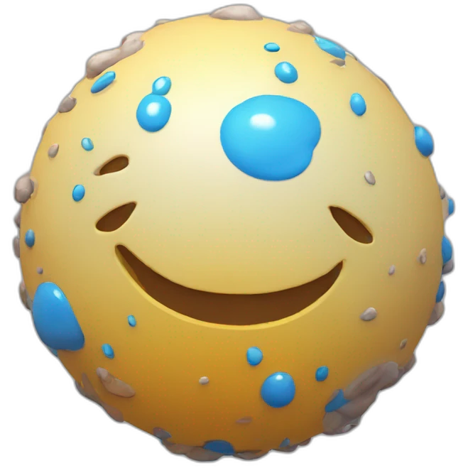 3d sphere with a gloop paint skin texture emoji