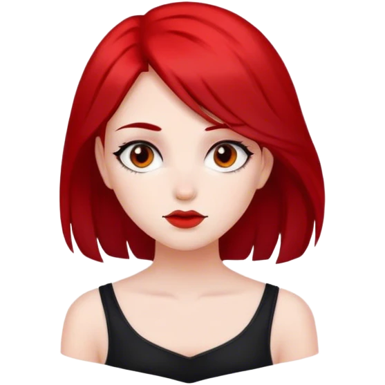 girl hair color red and black emoji