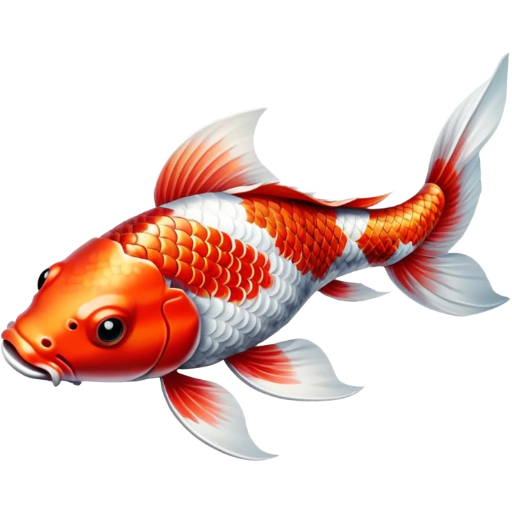 Japanese koi fish white and red emoji