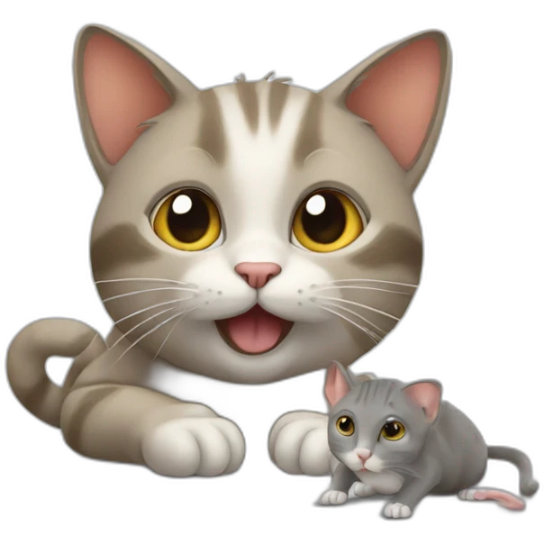 cat plays with a mouse emoji