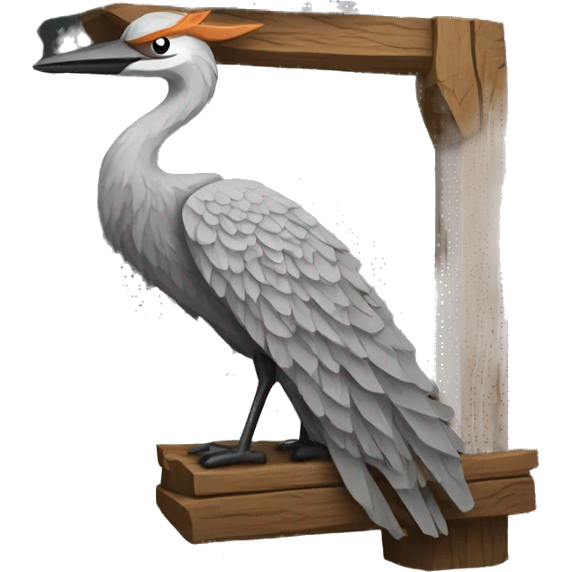 medieval wooden crane into stone quary emoji
