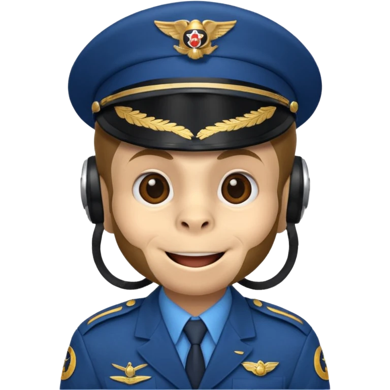monkey pilot blue uniform emoji