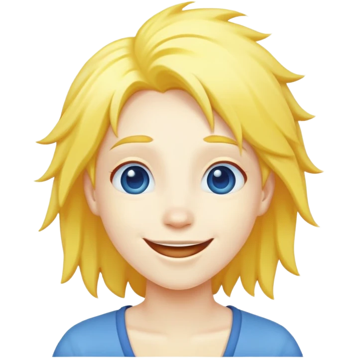 Joy blue character with yellow hair emoji