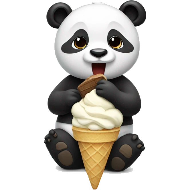 Panda eating ice cream emoji