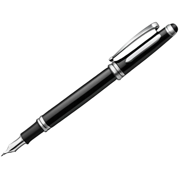 fountain pen drawing a smooth curved line, representing logo design emoji
