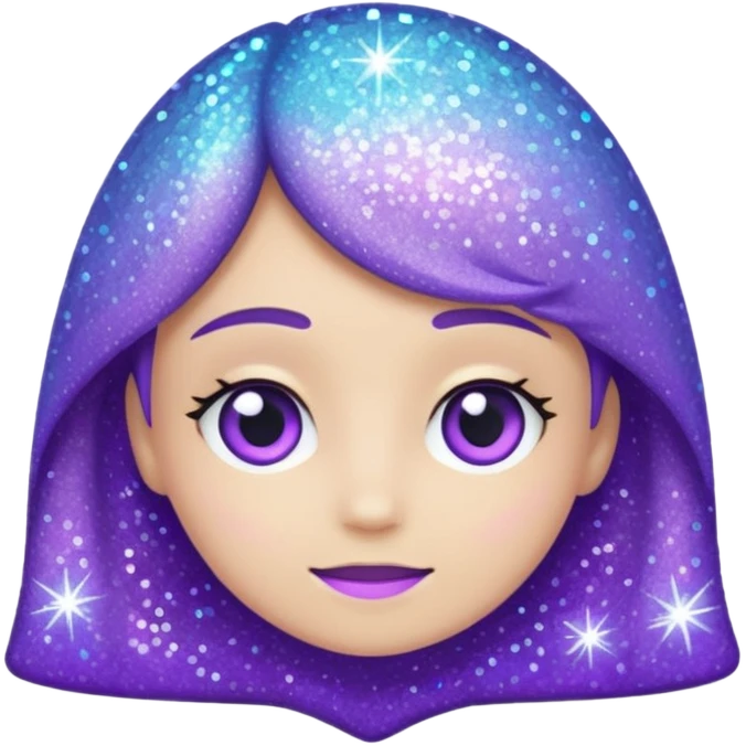 Glitter Purple and Cian + emoji