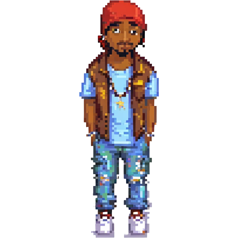 2Pac в полный рост, no background emoji
