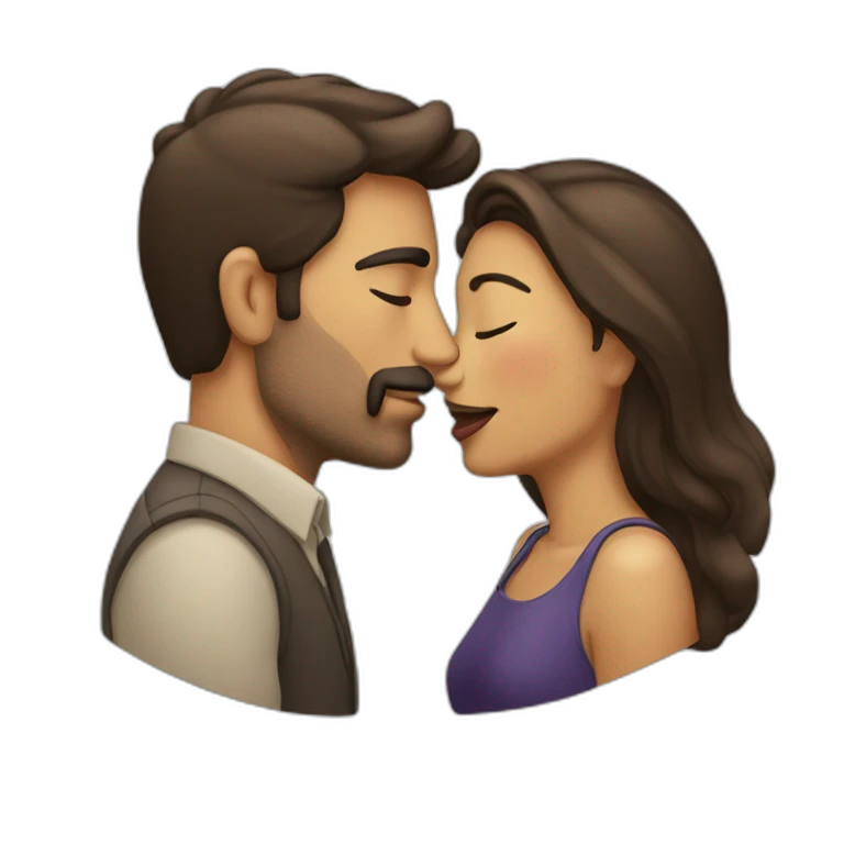 Hombre y mujer besos emoji