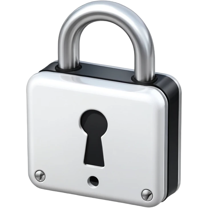 flat, 2d, white, solid fill, locked lock icon emoji