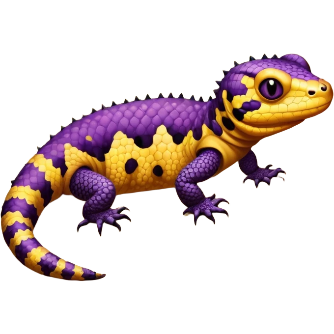 Purple and yellow Gila monster  emoji