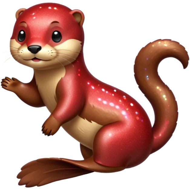 red glitter otter emoji
