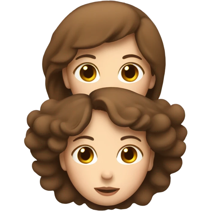 Lesbian cuddles brown hair soft emoji