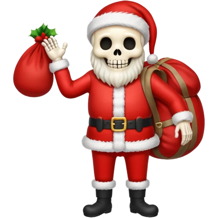 Skeleton death dressed as santa emoji