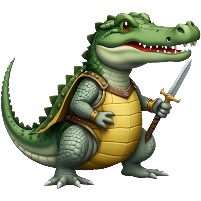 Medieval warrior crocodile mixed with mouse emoji