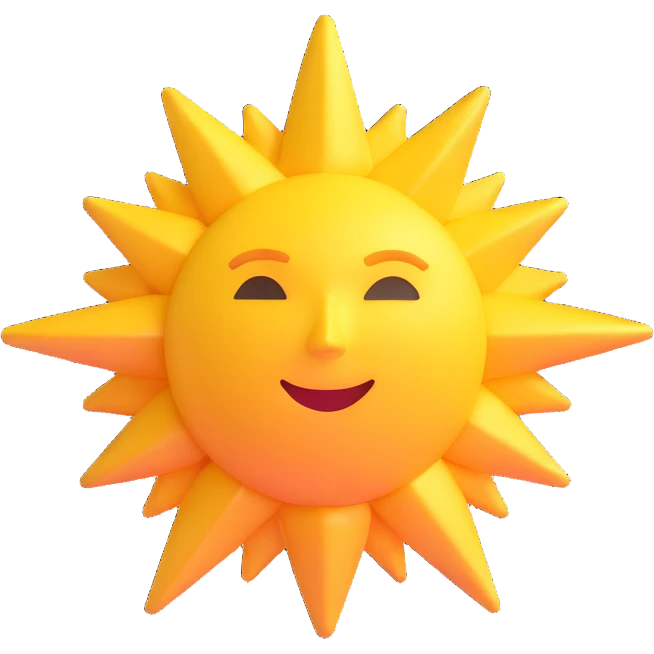sun as a golden star shape, glowing emoji