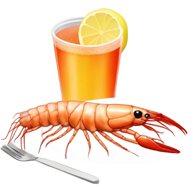 shrimp with cocktail sauce and lemonade  emoji
