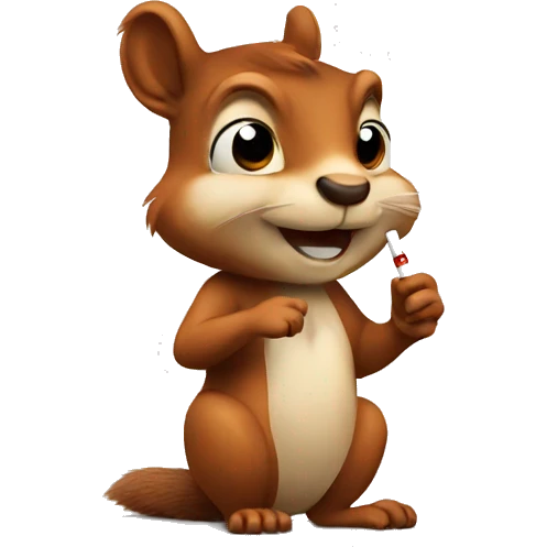 Squirrel with cigarette emoji