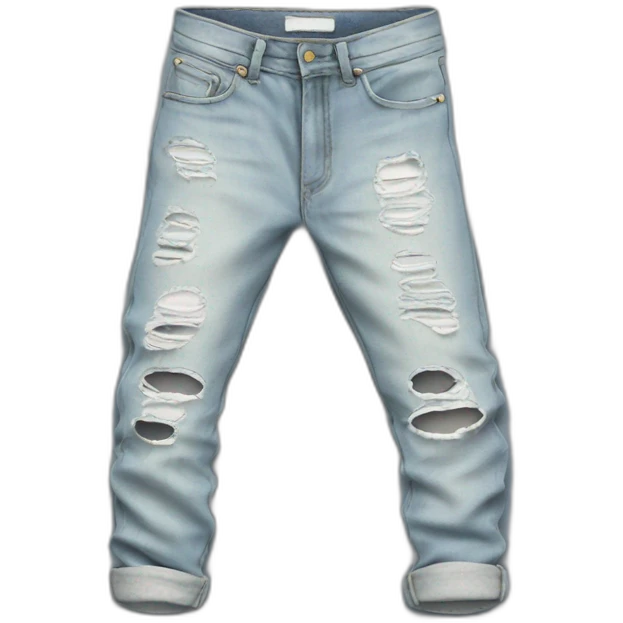 light washed ripped jeans emoji