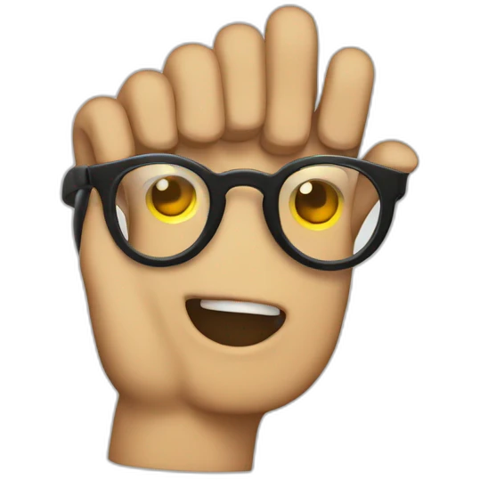 cool ironic glasses ok hand emoji