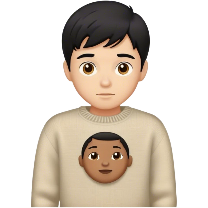black-haired boy in sweater emoji