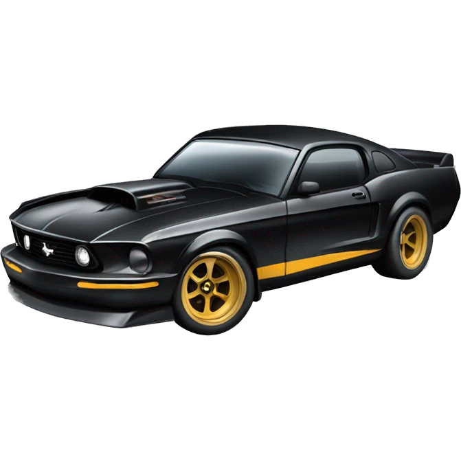 Black turbo charged ford mustang race car emoji