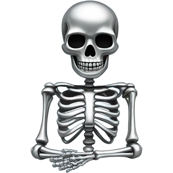 skeleton made out of chrome emoji