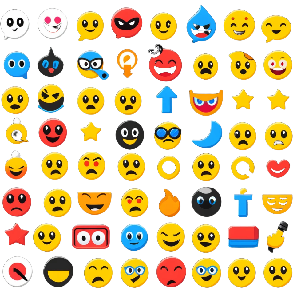 An animated sticker-style title for "The Emoji Movie Quiz" with popular emoji characters and quiz elements emoji