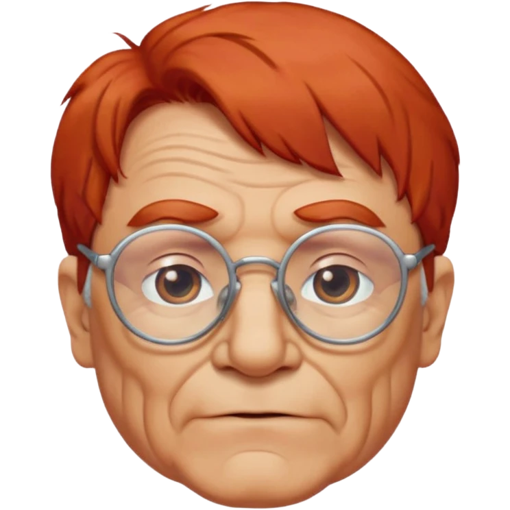 red-haired old man wearing glasses emoji