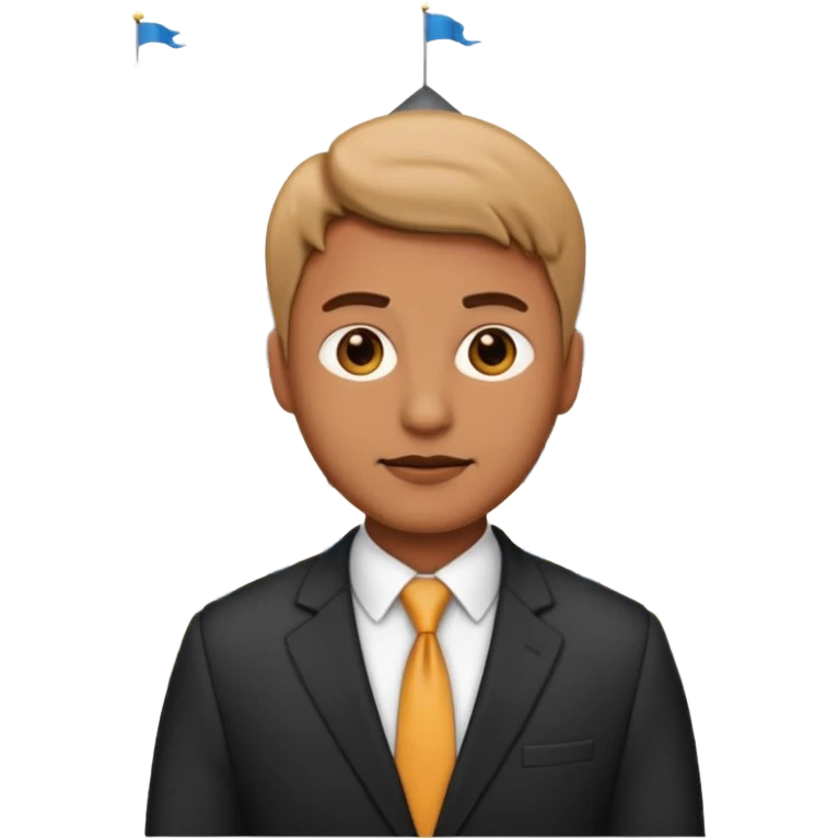 legal expert emoji, person in a suit with a courthouse in the background emoji