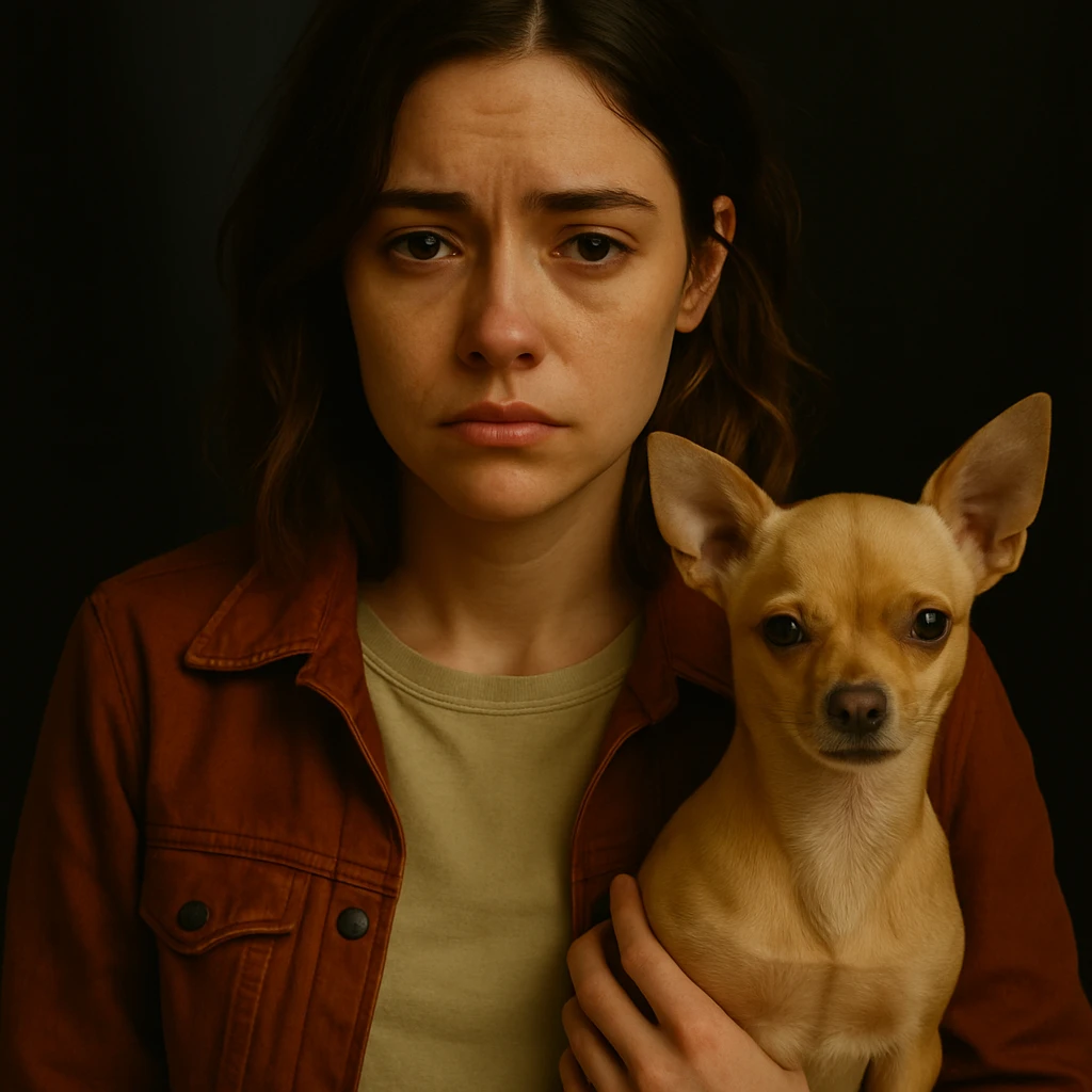 Change the facial expression to a sad and melancholic look in the style of a Netflix series, keeping all other elements identical. emoji