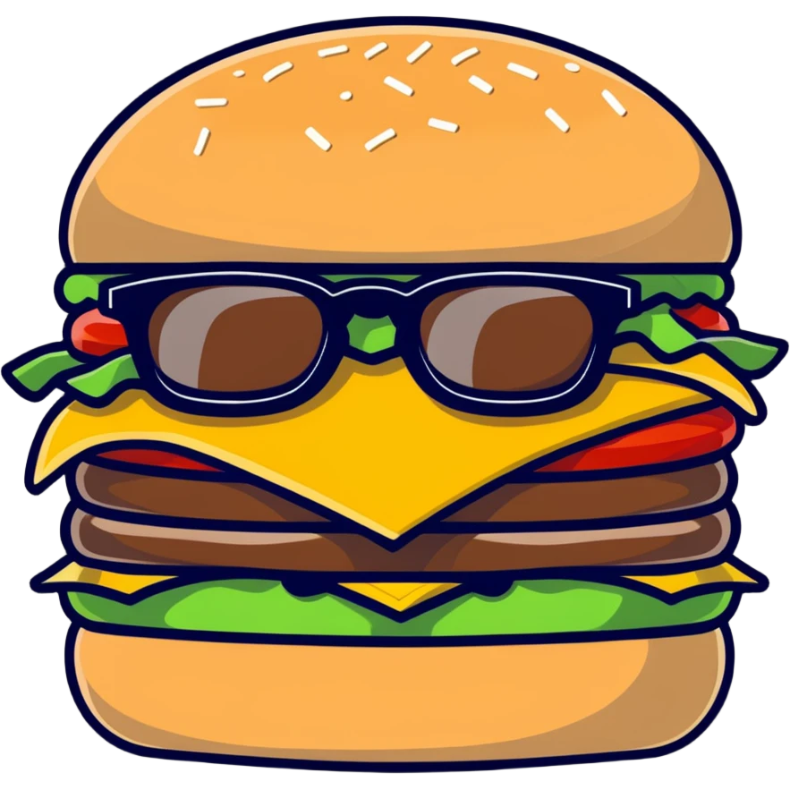 burger with glasses emoji