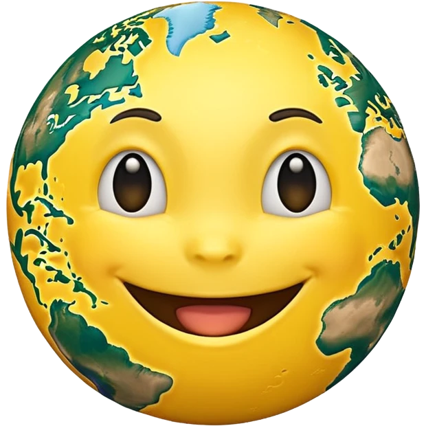 planet earth smiley face emoji