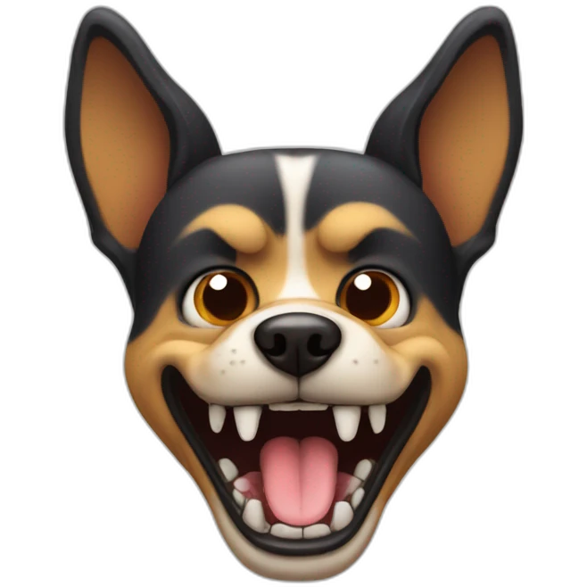 evil dog with sharp teeth emoji