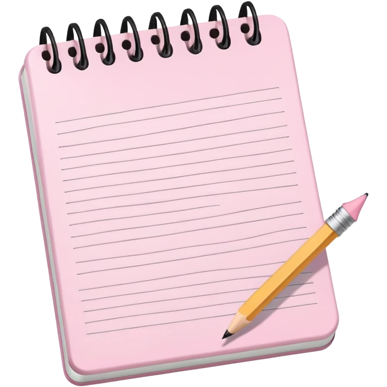 light pink notepad and pencil  emoji